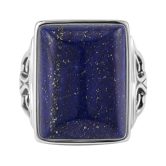 Lapislazuli Ring, 316L Edelstahl, (Größe 17.00), ca. 5.00 ct