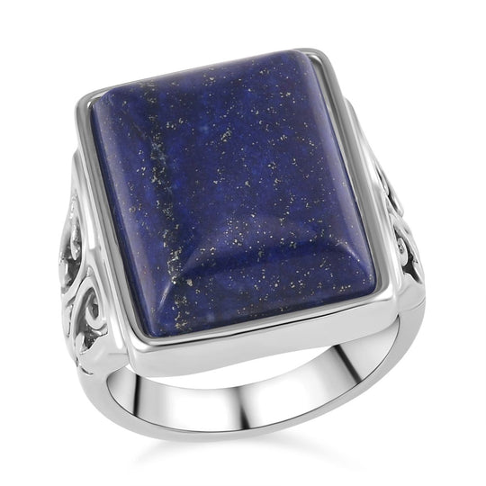 Lapislazuli Ring, 316L Edelstahl, (Größe 17.00), ca. 5.00 ct