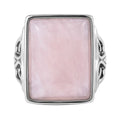 Rosa Quarz Ring, 316L Edelstahl, (Größe 16.00), ca. 5.00 ct