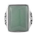Grüner Aventurin Ring, 316L Edelstahl, (Größe 16.00), ca. 5.00 ct