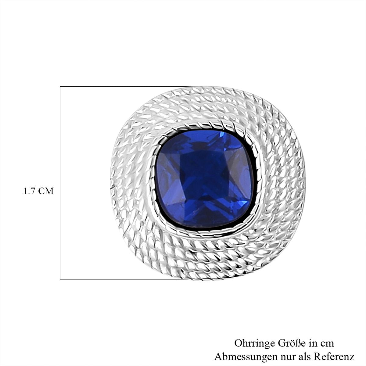 Tansanit Zirkonia Ohrringe, Reiner Edelstahl, ca. 7.50 ct