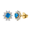 Miami Blau Welo Opal und Zirkon Ohrringe - 0,91 ct.