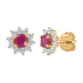 Afrikanische Rubin und Zirkon-Ohrringe - 1,46 ct.