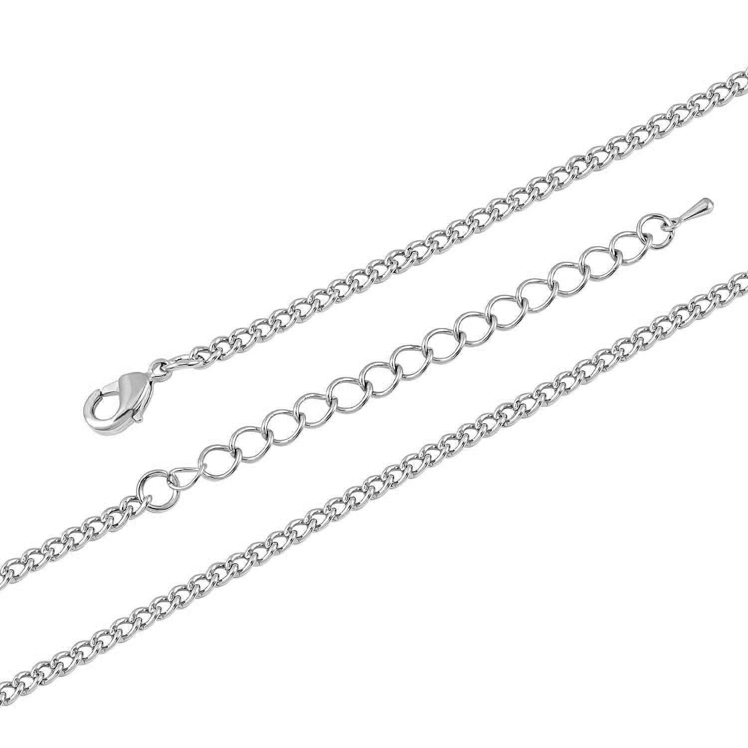 Mehrfarbiger Kristall Halskette ca. 73.75 cm + 5 cm Extender, Reine Legierung Antik-silber-Plattierung