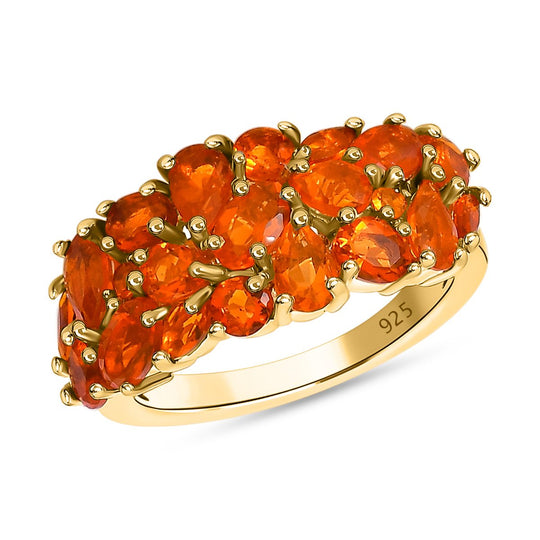 Salamanca Feueropal-Ring, 925 Silber vergoldet (Größe 21.00) ca. 2,05 ct