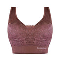 SANKOM - Rückenstütze Haltungskorrektur Push-up Spitzen-BH, Größe M/L, 80-85 cm, Burgunderrot