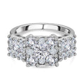 Moissanit Ring, 925 Silber platiniert (Größe 17.00) ca. 2.23 ct