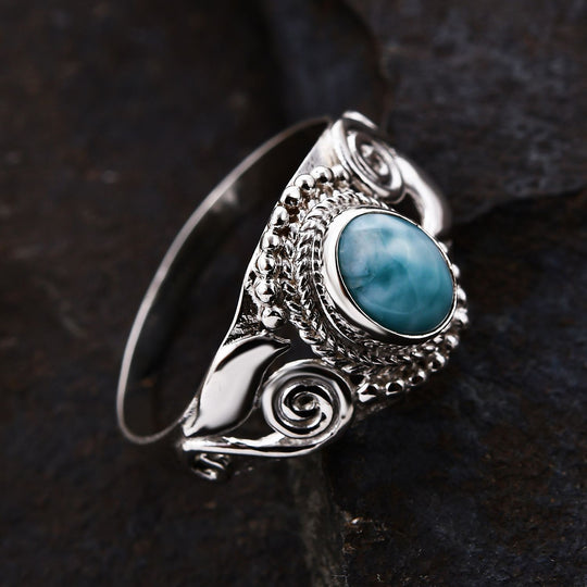 Royal Bali Kollektion - Larimar Ring 925 Silber ca. 1.51 ct