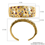 Designer Mehrfarbige Edelstein Armreif, ca. 19 cm, vergoldet ca. 17.28 ct