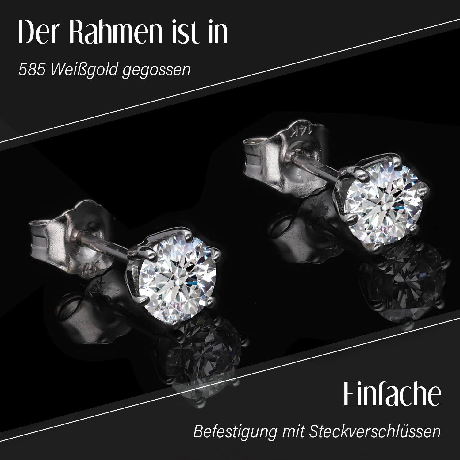 Lab-grown Diamant SI Ohrringe, 585 Gold ca. 1.00 ct