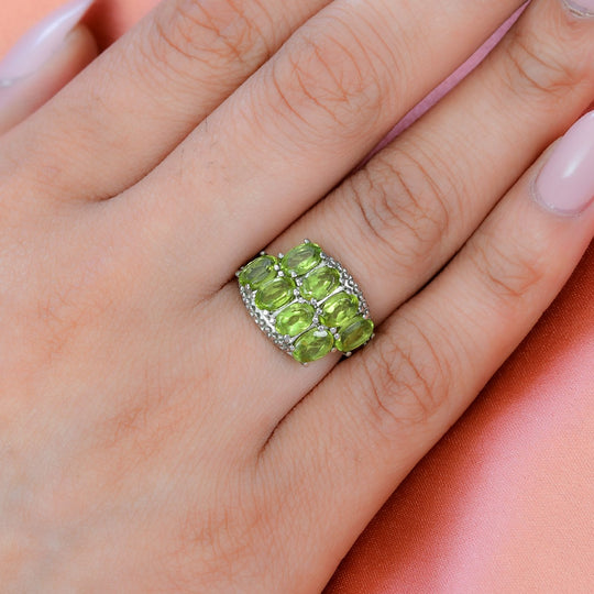 Natürlicher Peridot Ring, Edelstahl, , ca. 2.55 ct
