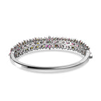 Mehrfarbiger-Turmalin Armreif, ca. 19 cm, 925 Silber platiniert ca. 10.13 ct
