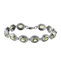 Natürliches Peridot Armband, ca. 20 cm, Edelstahl ca. 9.88 ct