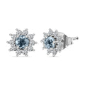 Sternchen Espirito Santo Aquamarin und Zirkon Ohrstecker