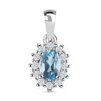 Espirito Santo Aquamarin und Moissanit Anhänger, 925 Silber platiniert ca. 0.52 ct