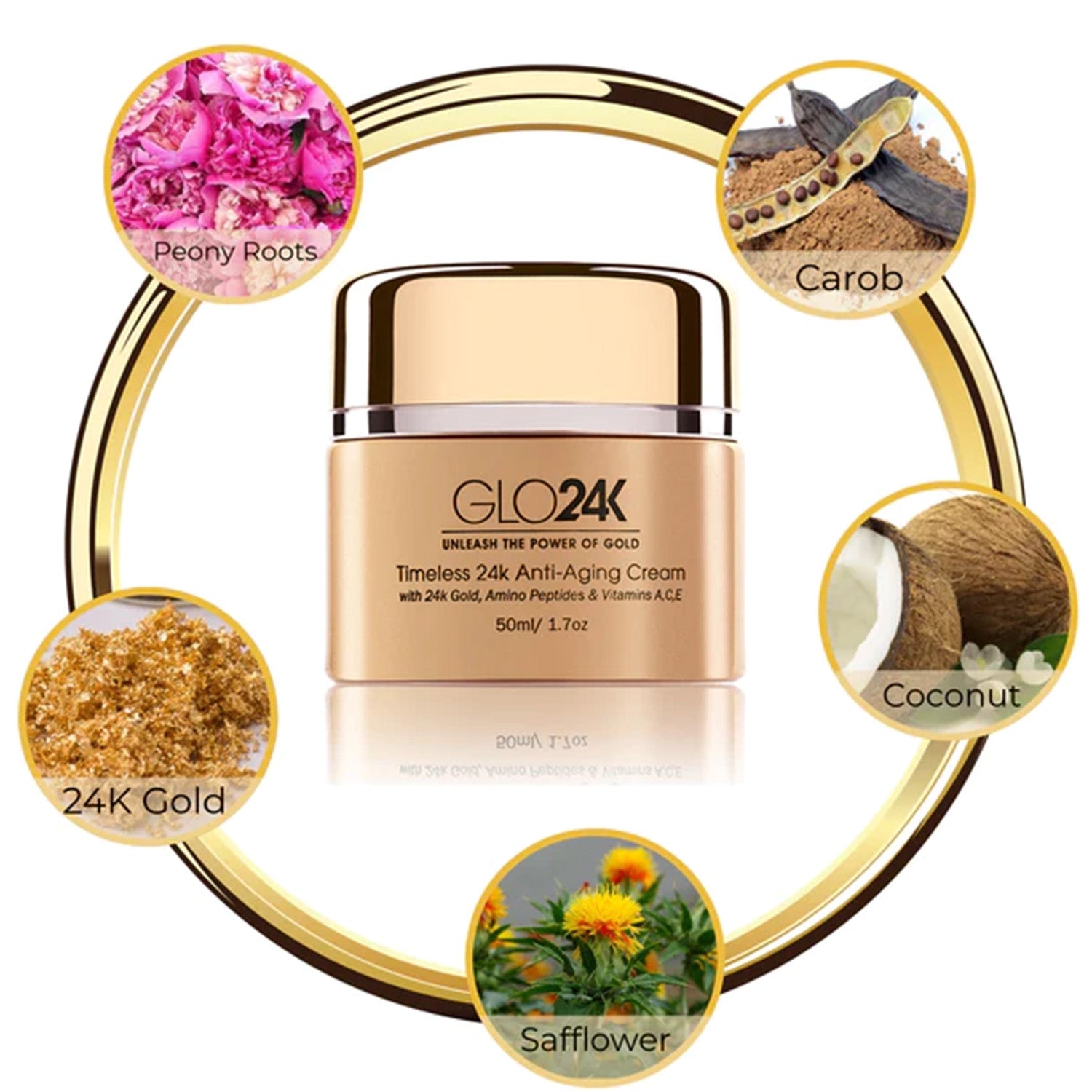 Glo24K Timeless 24k Anti-Aging-Creme, 50 ml