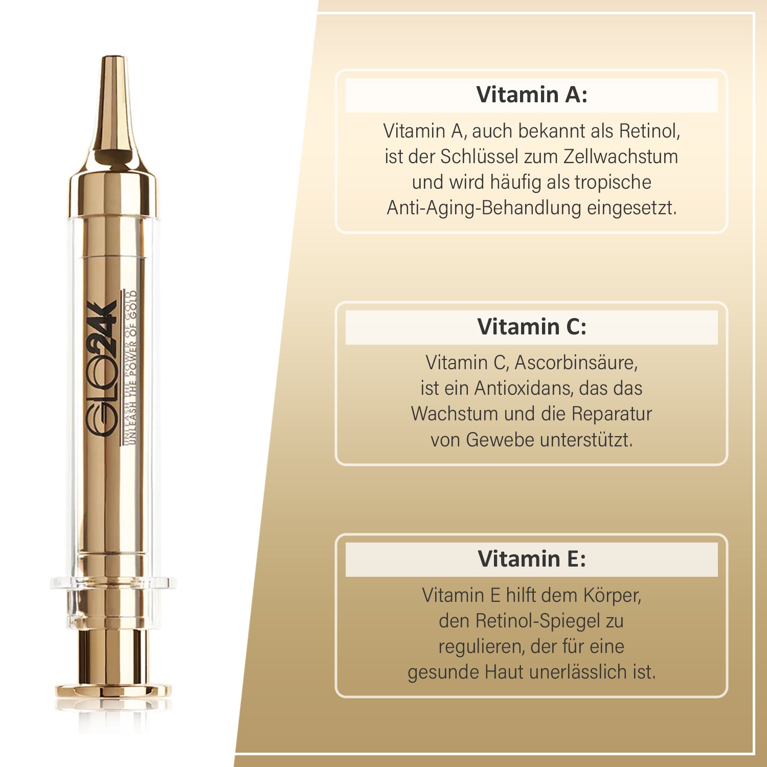 Glo24K - Spritzenfreie Anti Aging Gesichtsstraffungscreme, 10ml