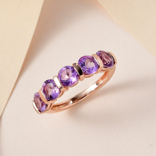 Rose de France Amethyst Ring, 925 Silber rosévergoldet ca. 2.35 ct