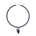 Blauer Sandstein Halskette ca. 45 cm Reines Messing ca. 127.50 ct