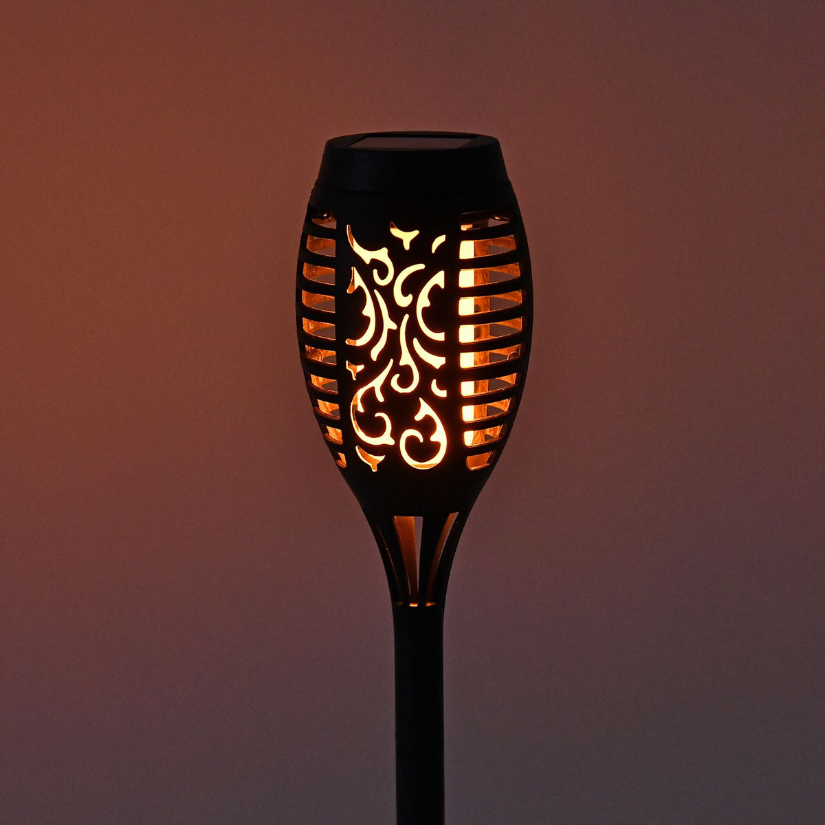 6er Set - Wasserdichte Solar Flackerflamme Gartenbeleuchtung, Größe 7,5x50 cm