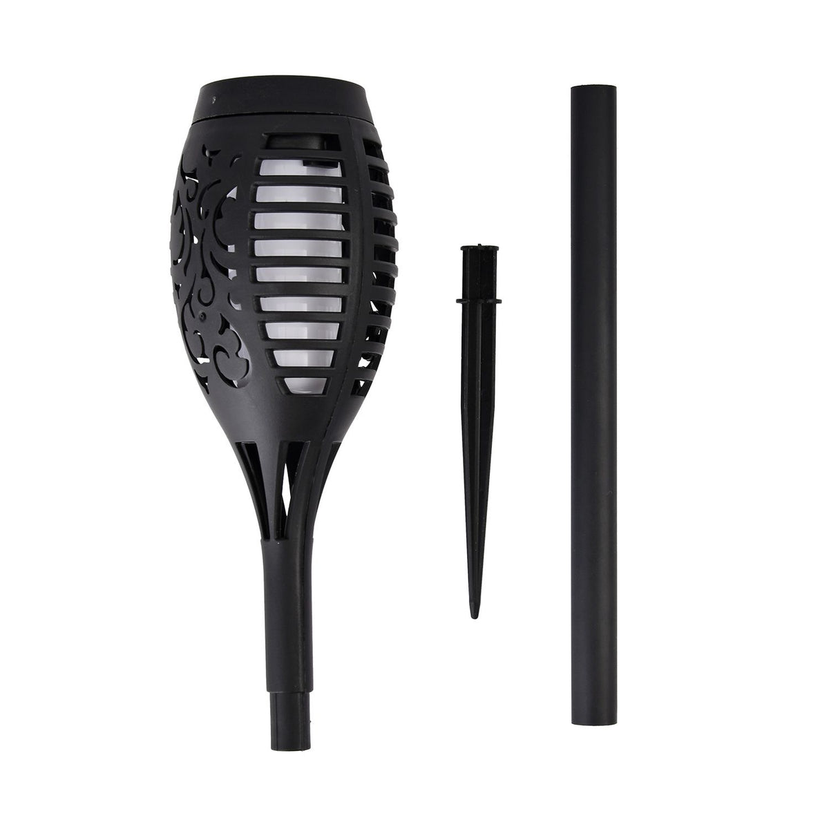 6er Set - Wasserdichte Solar Flackerflamme Gartenbeleuchtung, Größe 7,5x50 cm
