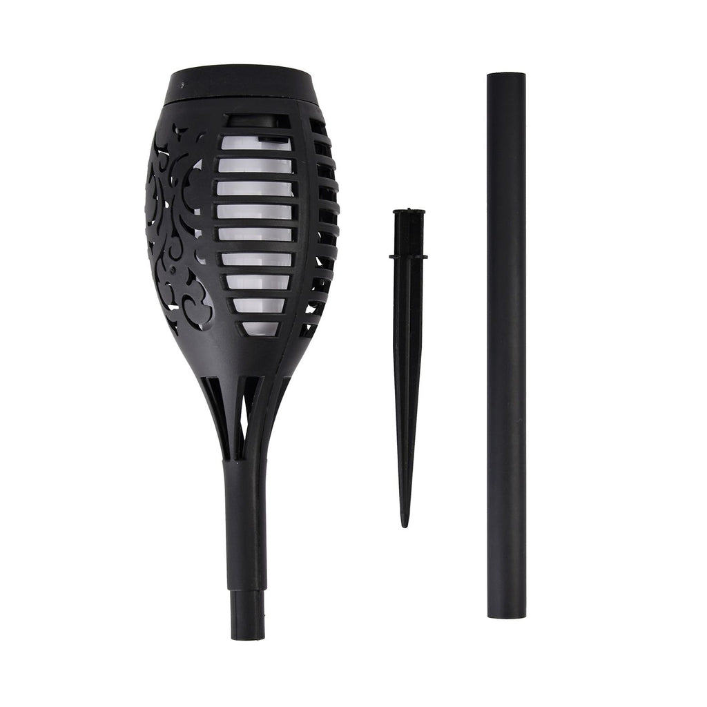 6er Set - Wasserdichte Solar Flackerflamme Gartenbeleuchtung, Größe 7,5x50 cm