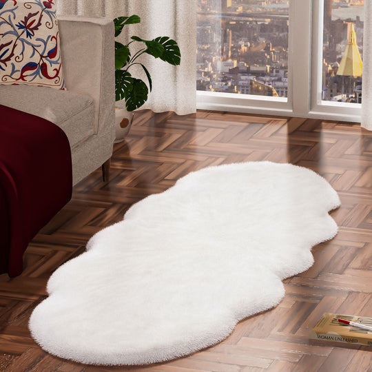 Luxury Edition: Wolkenweicher 2200 GSM Kunstfell Läufer 60x180 cm, Schwarz Meliert