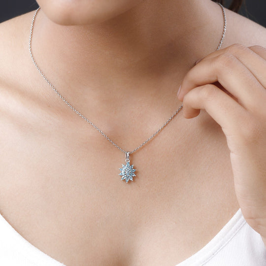 Paraiba-Apatit Anhänger 925 Silber platiniert ca. 1.05 ct