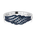 Blauer Diamant Ring, 925 Silber platiniert (Größe 20.00) ca. 0.33 ct