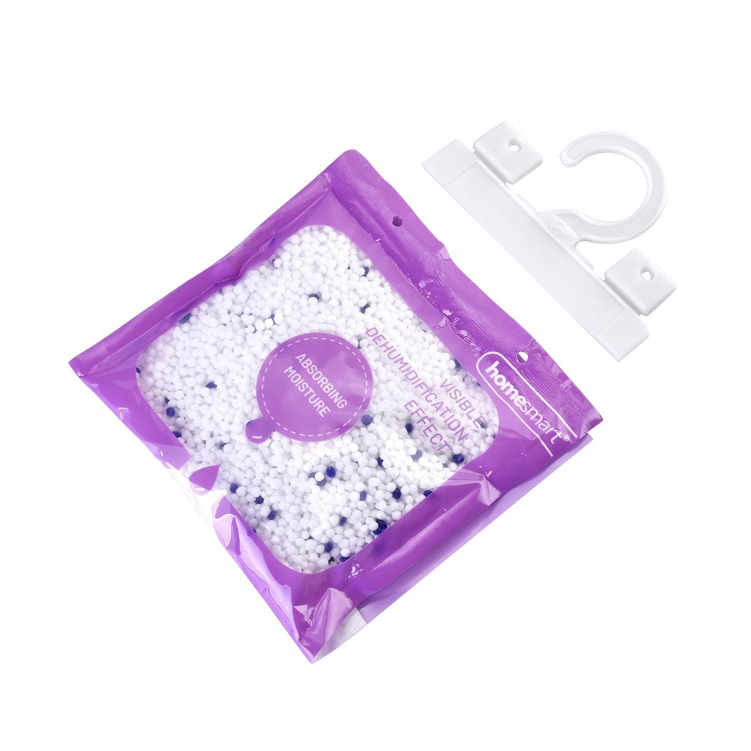 HOME SMART Hängende Luftentfeuchter Tasche 220g*10 1.N.W: 220g Calciumchlorid pro Tasche 2. Lavendel-Duft 3. Weißer oder blauer Haken+angepasster Innenbeutel (Tyvek)+leerer Außenbeutel