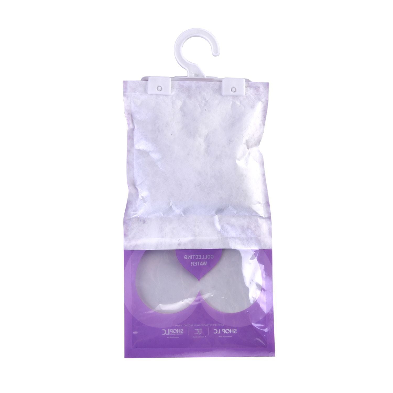 HOME SMART Hängende Luftentfeuchter Tasche 220g*10 1.N.W: 220g Calciumchlorid pro Tasche 2. Lavendel-Duft 3. Weißer oder blauer Haken+angepasster Innenbeutel (Tyvek)+leerer Außenbeutel
