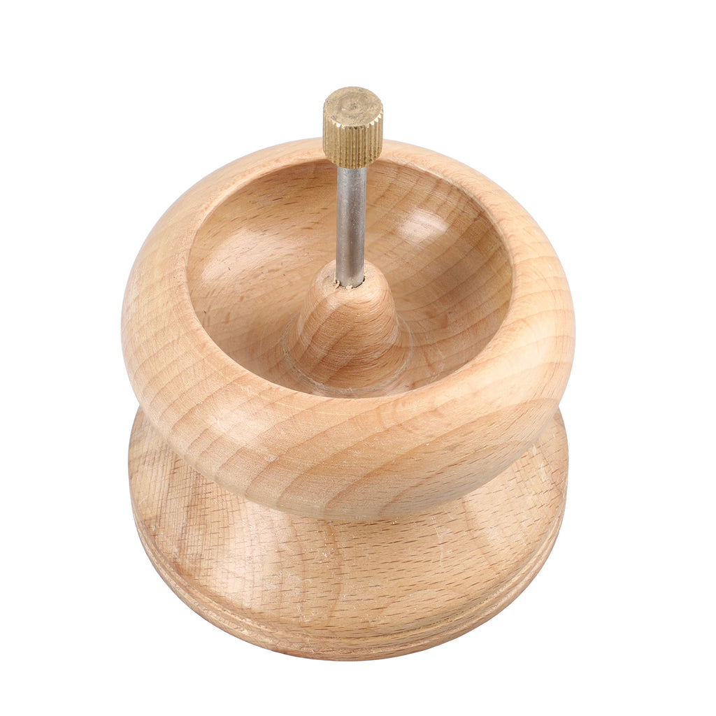 Perlen Spinner aus Kiefernholz mit Stahlnadel, bunten Perlen und Faden inkl.