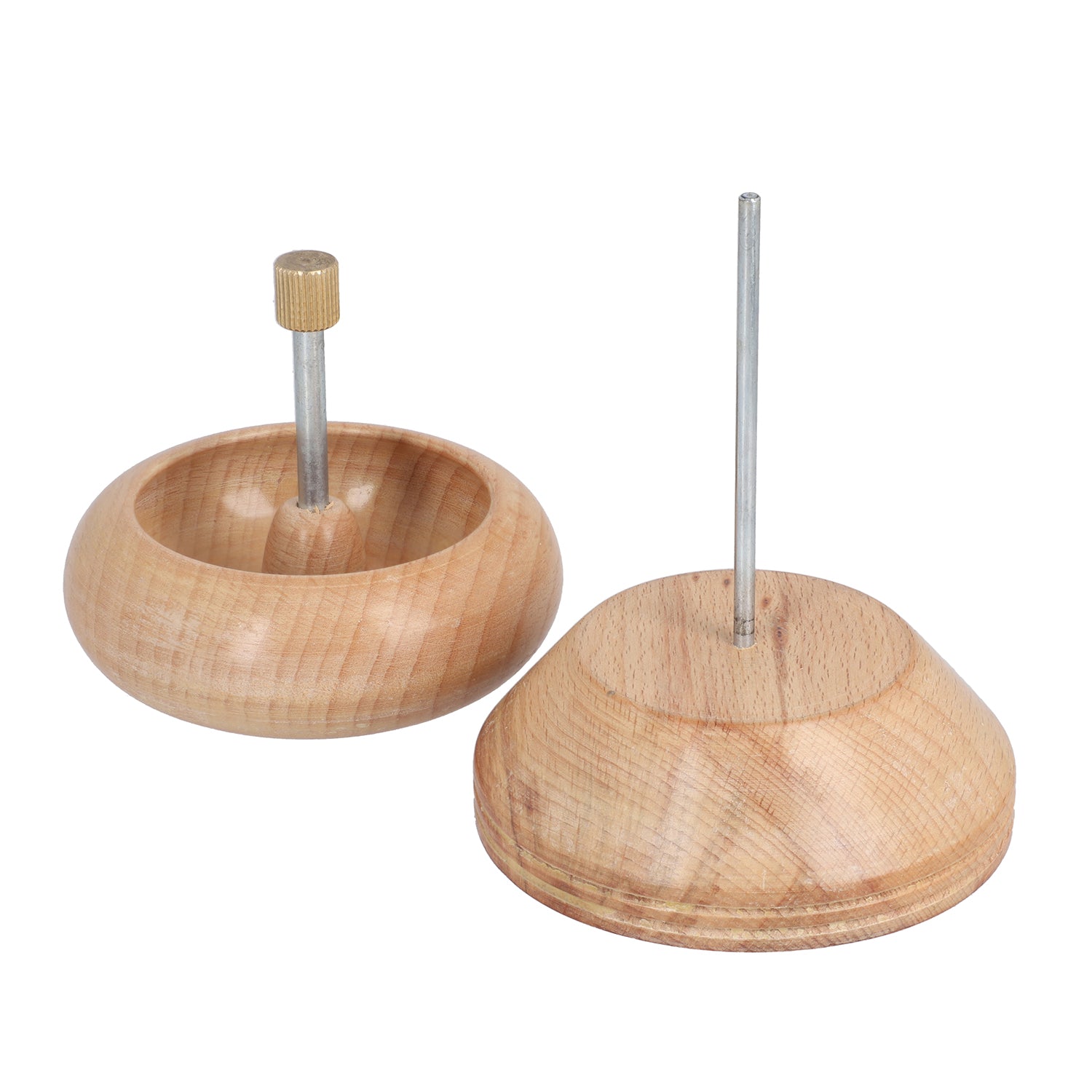 Perlen Spinner aus Kiefernholz mit Stahlnadel, bunten Perlen und Faden inkl.