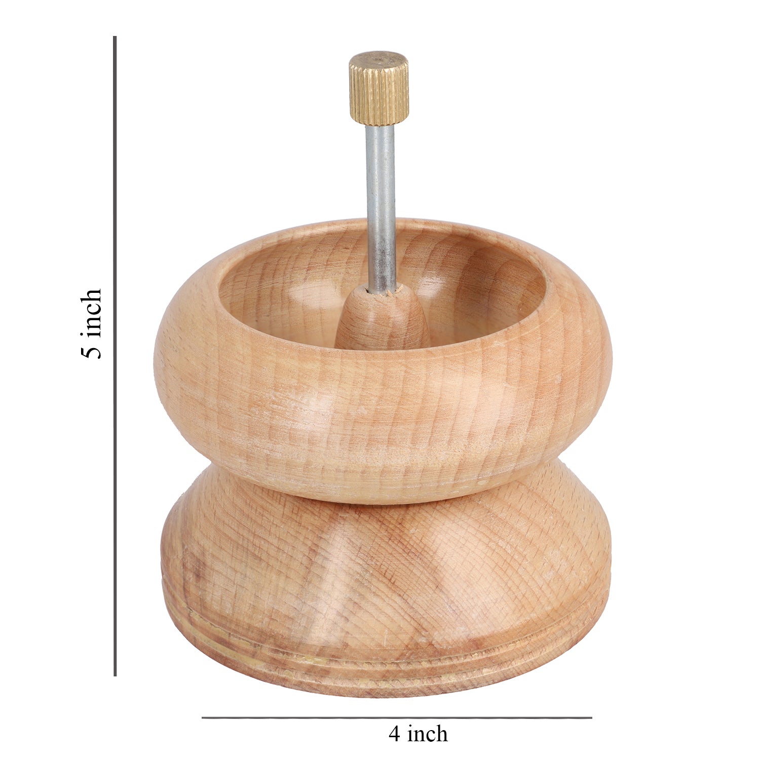 Perlen Spinner aus Kiefernholz mit Stahlnadel, bunten Perlen und Faden inkl.