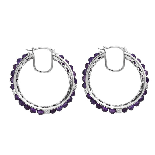 Roter Granat Ohrringe, Messing, platiniert, ca. 18.90 ct
