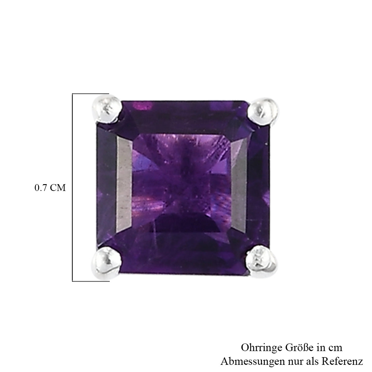 Afrikanischer Amethyst Ohrstecker 925 Silber ca. 2,14 ct