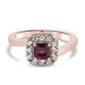 Anthill Granat und Zirkon Ring 925 Silber rosévergoldet (Größe 16.00) ca. 0,96 ct