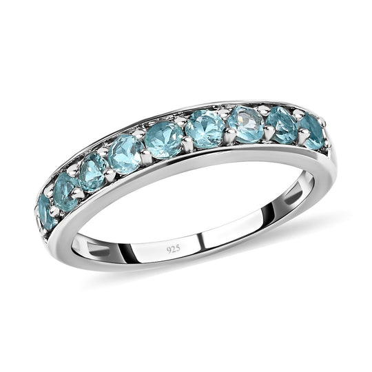 Paraiba-Apatit Ring 925 Silber platiniert ca. 0.83 ct