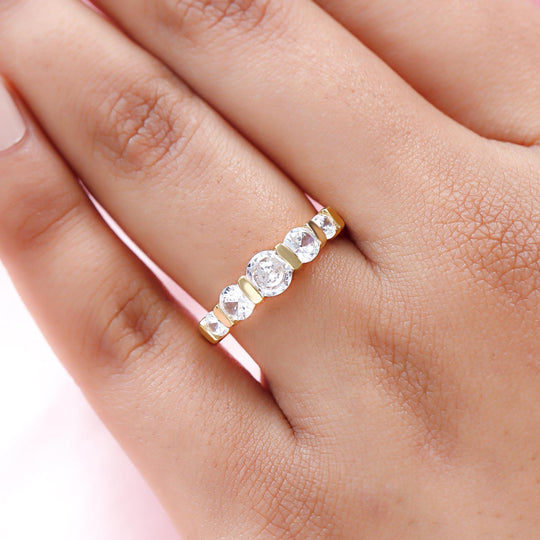 Lustro Stella - weißer Zirkonia-Ring, 925 Silber rosévergoldet ca. 2.14 ct