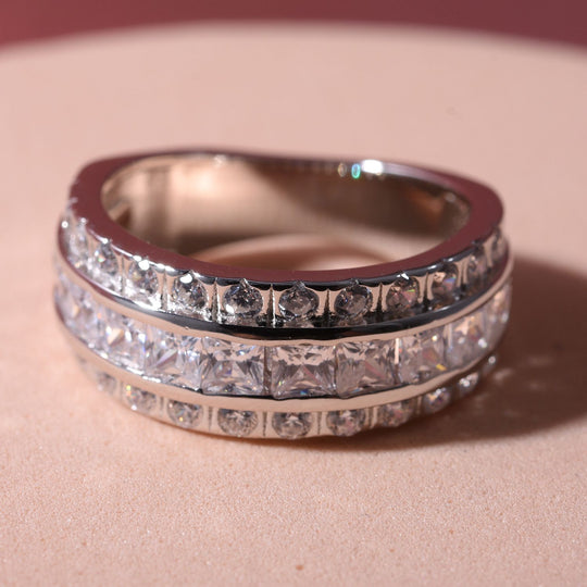 Lustro Stella - Weißer Zirkonia Ring, 925 Silber rhodiniert ca. 1.66 ct