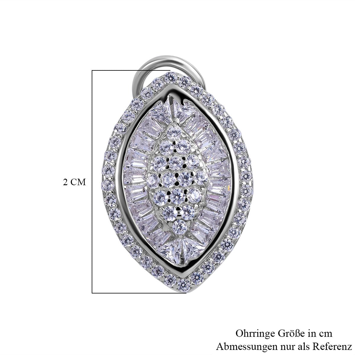 Lustro Stella - Weiße Zirkonia Ohrringe, 925 Silber rhodiniert ca. 1.61 ct
