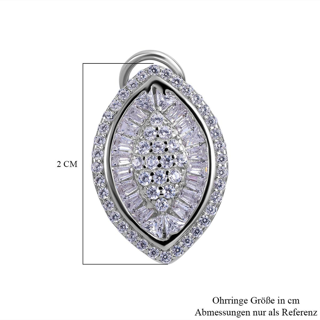 Lustro Stella - Weiße Zirkonia Ohrringe, 925 Silber rhodiniert ca. 1.61 ct