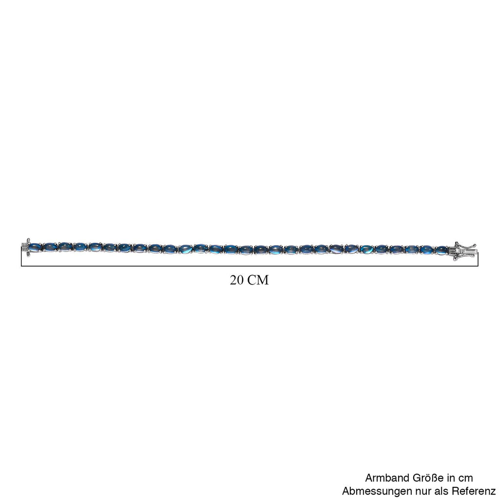 Aurora Mondstein Armband, ca. 19 cm, 925 Silber platiniert ca. 15.20 ct