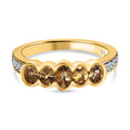 AA Natürlicher goldener Tansanit Ring, 925 Silber Gelbgold Vermeil (Größe 17.00) ca. 1.01 ct