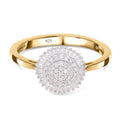 Weißer Diamant Ring, 925 Silber Gelbgold Vermeil (Größe 21.00) ca. 0.33 ct