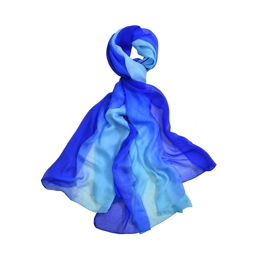 LA MAREY - 100% Maulbeeren-Seidenschal, Chiffon, 110x180 cm, violett
