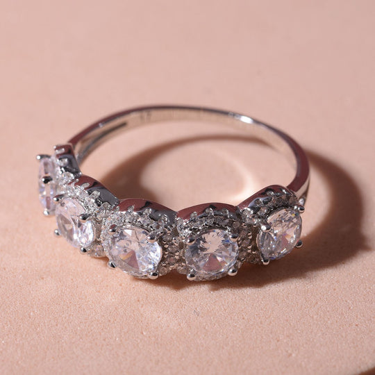 Weißer Zirkonia Ring, 925 Silber rhodiniert ca. 2.75 ct