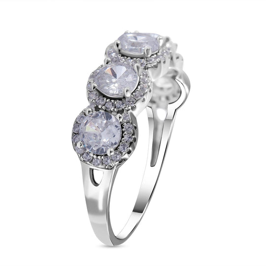 Weißer Zirkonia Ring, 925 Silber rhodiniert ca. 2.75 ct