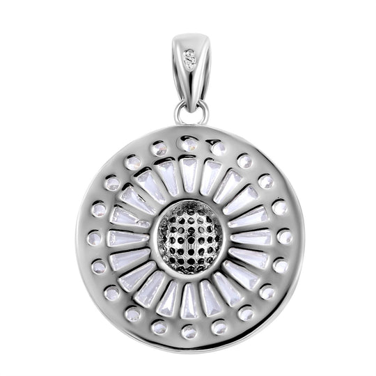 LUSTRO STELLA - Weißer Zirkonia Anhänger, 925 Silber rhodiniert ca. 6.30 ct