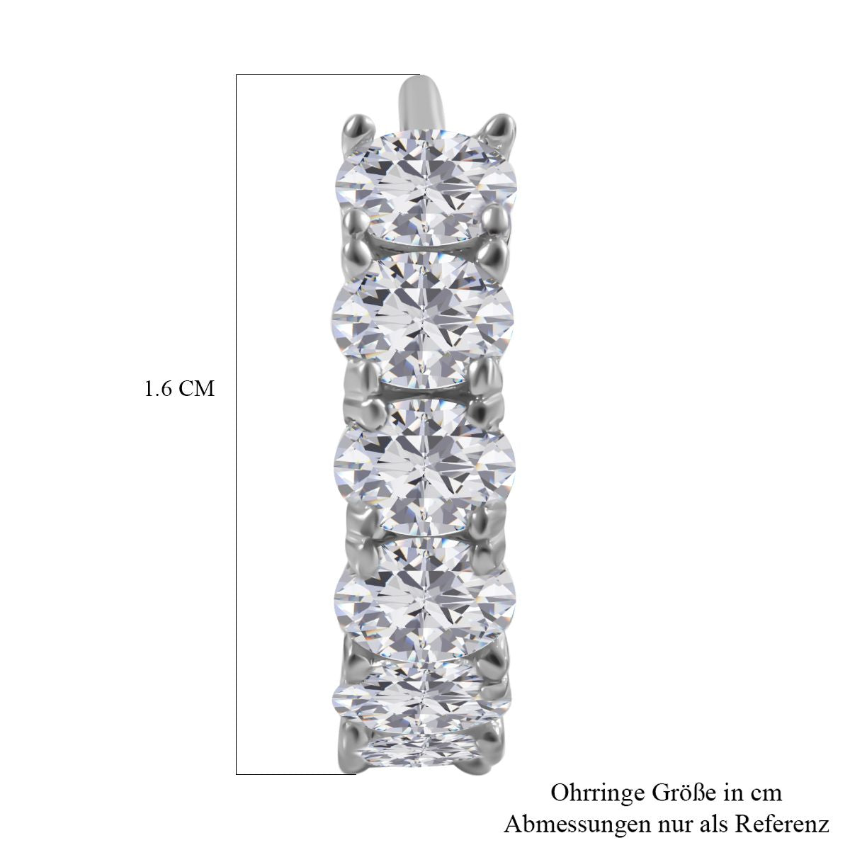 Lustro Stella - Weiße Zirkonia Ohrringe, 925 Silber rhodiniert ca. 2.28 ct